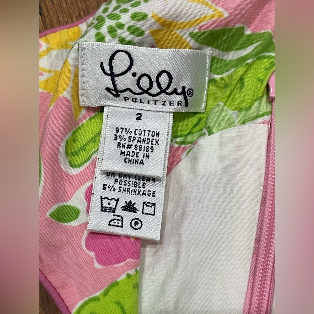 Lilly Pulitzer Pink and Green Floral Fabric - Picture 10 of 15